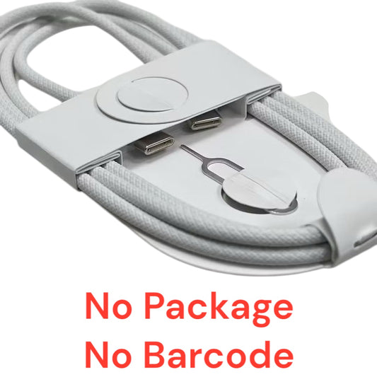 IPhone 16 compatible Usb-C to Usb-C Braided Cable White 1M / 3Ft Bulk (No packaging)